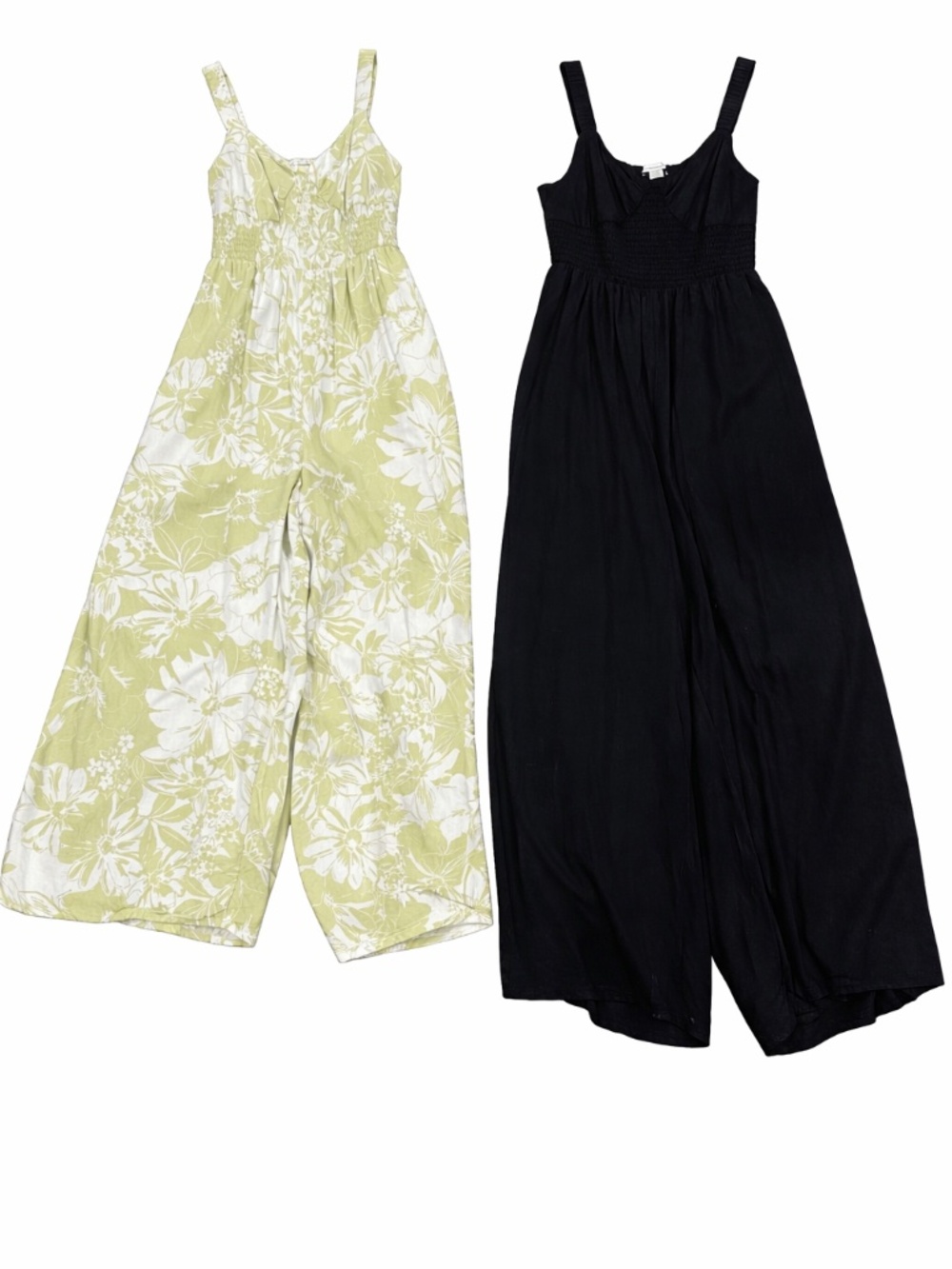 American Eagle 2-Piece Romper Bundle – Medium Floral + Black Wide Leg, Like New